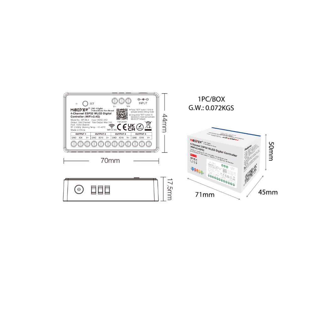 Miboxer SPIW5-4 5in1 SPI LED C - Ws2812B review and price