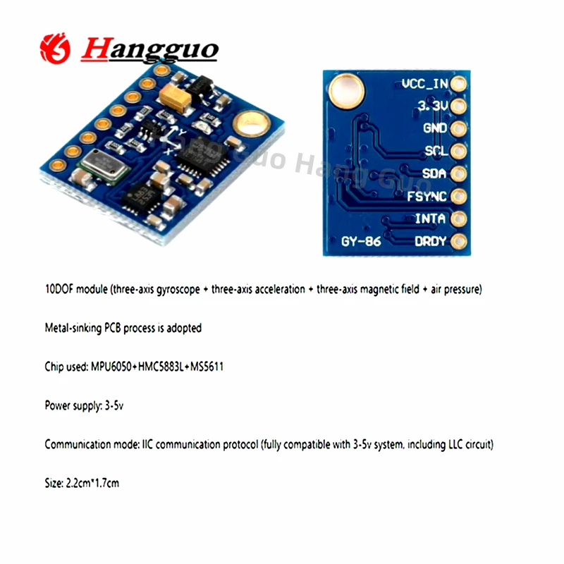GY-86 10DOF MS5611 HMC5883L MP - Mpu6050 review and price